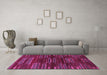 Machine Washable Abstract Purple Modern Area Rugs in a Living Room, wshabs1490pur