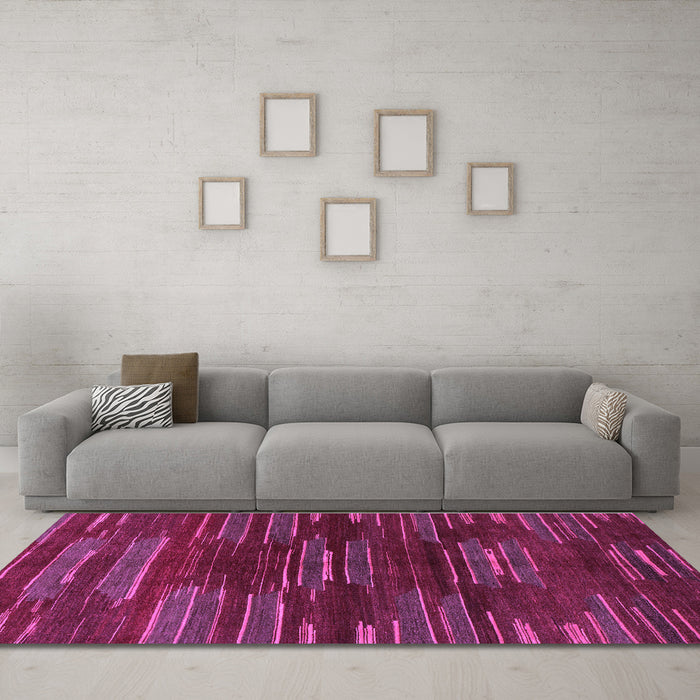 Machine Washable Abstract Purple Modern Area Rugs in a Living Room, wshabs1490pur