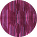 Round Abstract Purple Modern Rug, abs1490pur