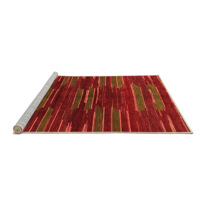 Sideview of Machine Washable Abstract Orange Modern Area Rugs, wshabs1490org
