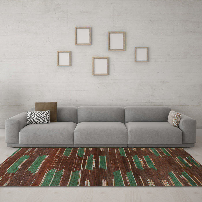 Machine Washable Abstract Light Blue Modern Rug in a Living Room, wshabs1490lblu