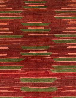 Abstract Red Modern Rug, abs1490