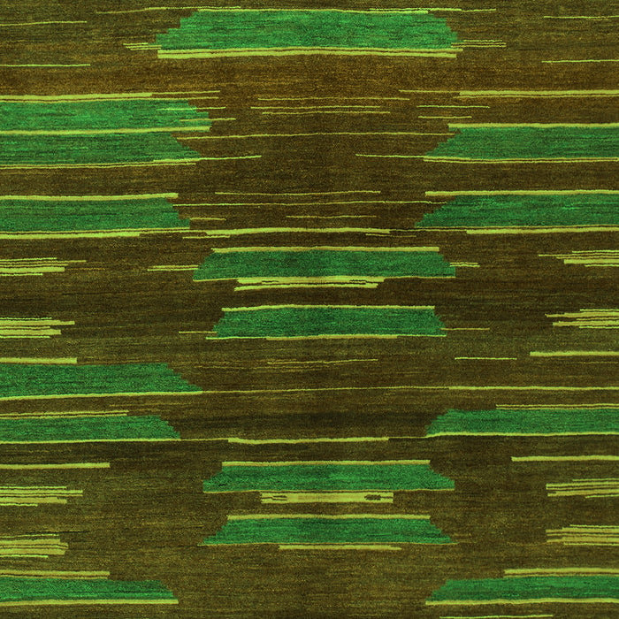 Machine Washable Abstract Green Modern Area Rugs, wshabs1490grn