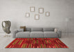 Machine Washable Abstract Orange Modern Area Rugs in a Living Room, wshabs1490org