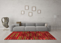 Machine Washable Abstract Orange Modern Rug, wshabs1490org