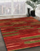 Abstract Red Modern Rug in Family Room, abs1490