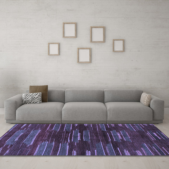 Machine Washable Abstract Blue Modern Rug in a Living Room, wshabs1490blu
