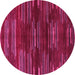 Round Machine Washable Abstract Pink Modern Rug, wshabs1490pnk