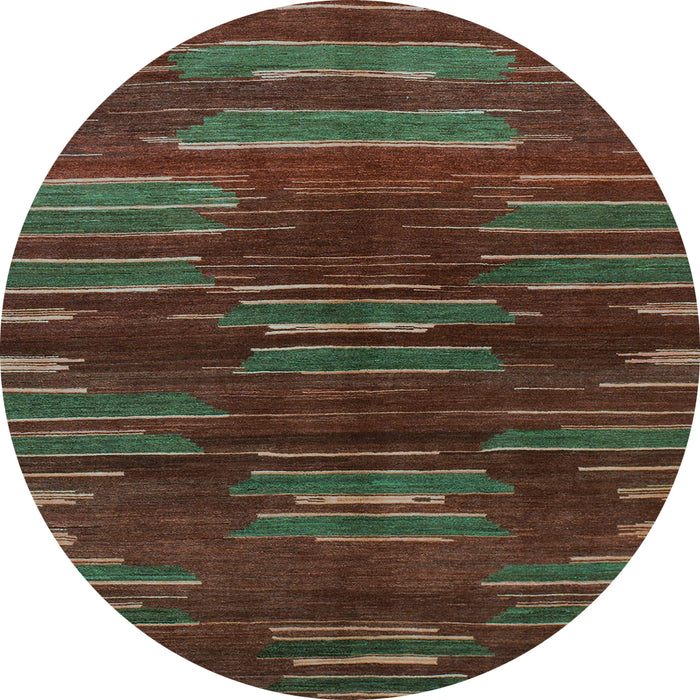 Round Machine Washable Abstract Light Blue Modern Rug, wshabs1490lblu