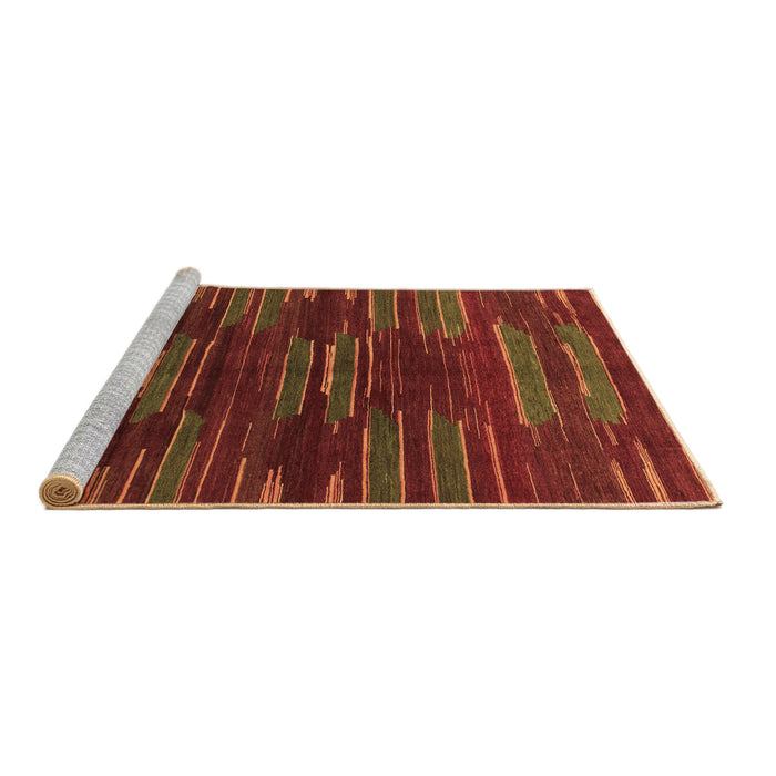Sideview of Machine Washable Abstract Brown Modern Rug, wshabs1490brn