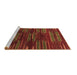 Sideview of Machine Washable Abstract Brown Modern Rug, wshabs1490brn