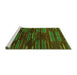 Sideview of Machine Washable Abstract Green Modern Area Rugs, wshabs1490grn