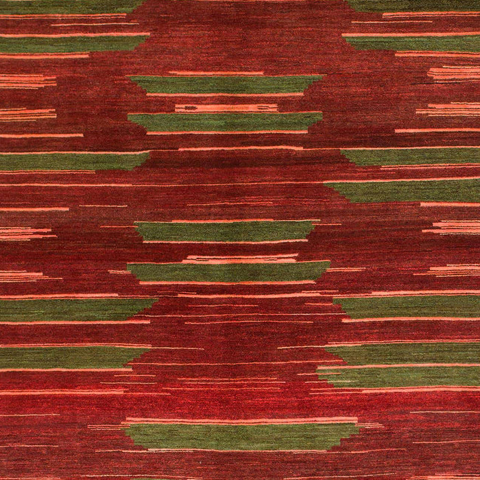 Machine Washable Abstract Red Rug, wshabs1490