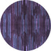 Round Abstract Blue Modern Rug, abs1490blu