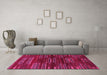 Machine Washable Abstract Pink Modern Rug in a Living Room, wshabs1490pnk