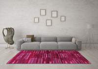 Machine Washable Abstract Pink Modern Rug, wshabs1490pnk