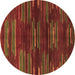 Round Abstract Brown Modern Rug, abs1490brn