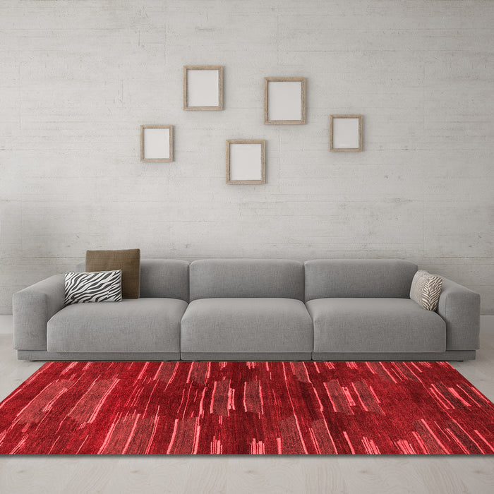 Modern Red Washable Rugs