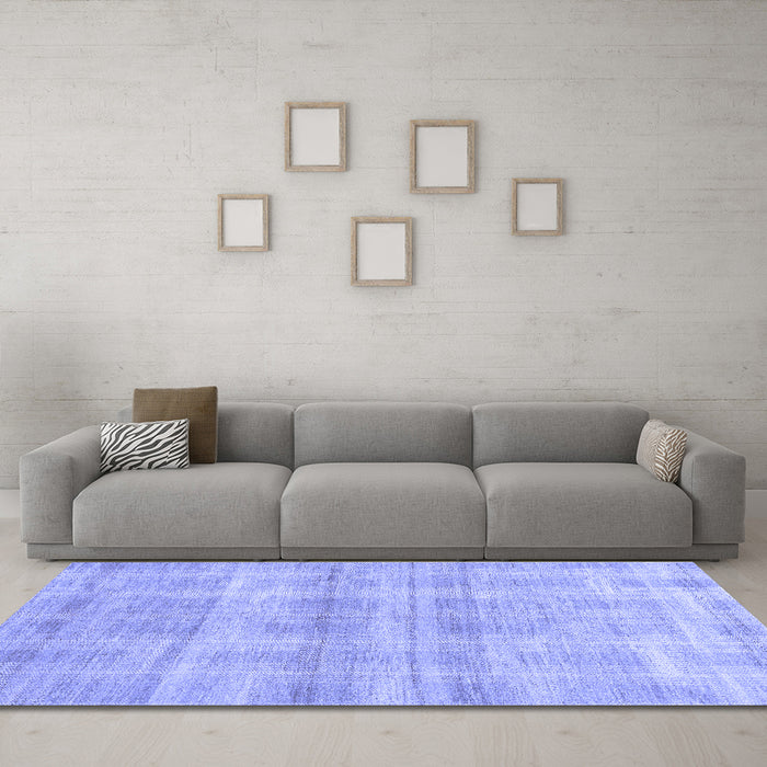 Machine Washable Abstract Blue Modern Rug in a Living Room, wshabs1491blu
