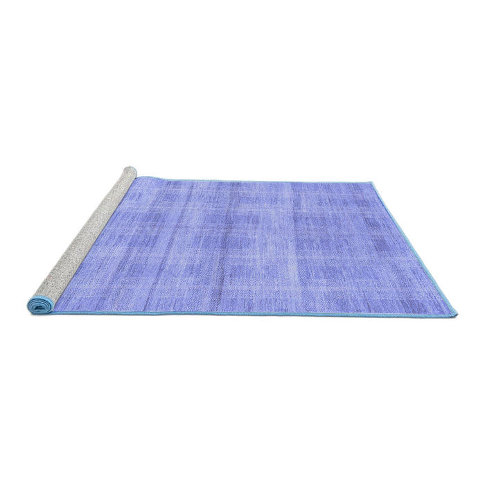 Sideview of Machine Washable Abstract Blue Modern Rug, wshabs1491blu
