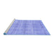 Sideview of Machine Washable Abstract Blue Modern Rug, wshabs1491blu