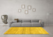 Machine Washable Abstract Yellow Modern Rug in a Living Room, wshabs1491yw