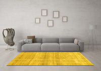 Machine Washable Abstract Yellow Modern Rug, wshabs1491yw