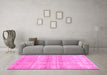 Machine Washable Abstract Pink Modern Rug in a Living Room, wshabs1491pnk