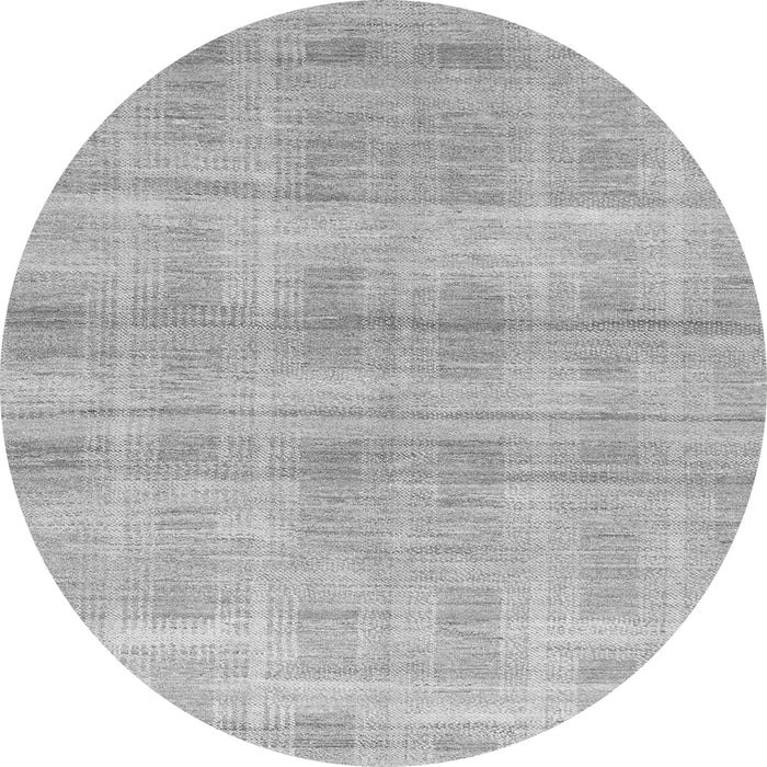 Round Machine Washable Abstract Gray Modern Rug, wshabs1491gry