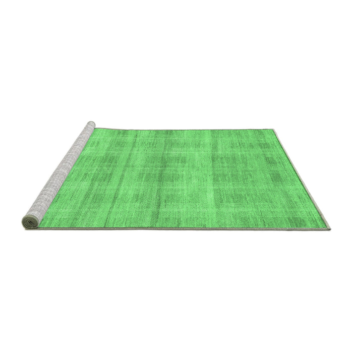 Sideview of Machine Washable Abstract Emerald Green Modern Area Rugs, wshabs1491emgrn