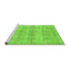 Sideview of Machine Washable Abstract Green Modern Area Rugs, wshabs1491grn