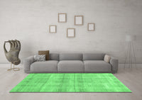 Machine Washable Abstract Emerald Green Modern Rug, wshabs1491emgrn