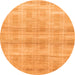 Round Machine Washable Abstract Orange Modern Area Rugs, wshabs1491org