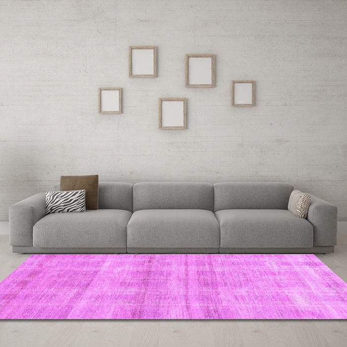 Machine Washable Abstract Purple Modern Area Rugs in a Living Room, wshabs1491pur