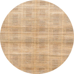 Round Machine Washable Abstract Yellow Rug, wshabs1491