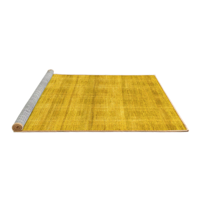 Sideview of Machine Washable Abstract Yellow Modern Rug, wshabs1491yw