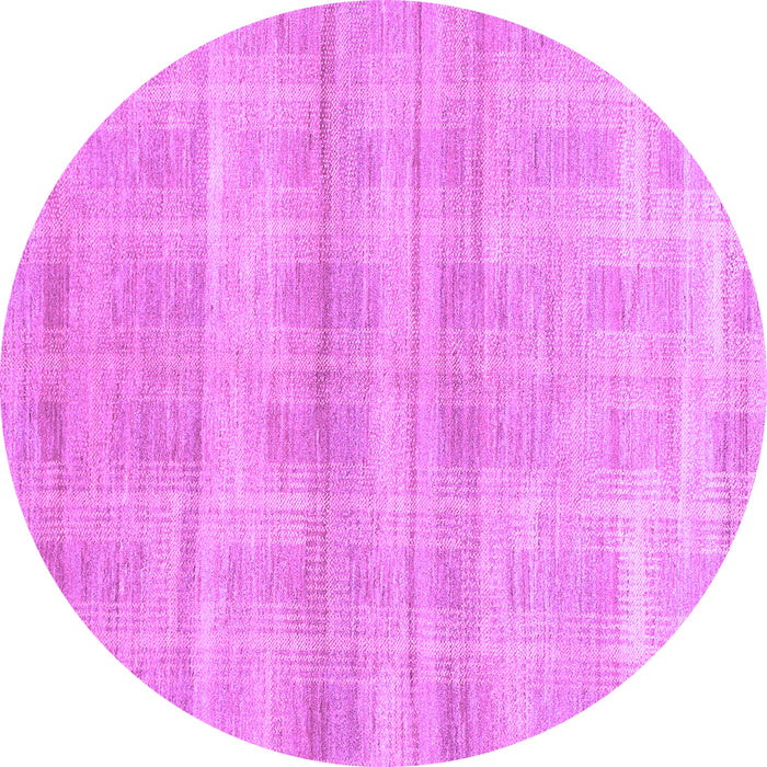 Round Abstract Purple Modern Rug, abs1491pur