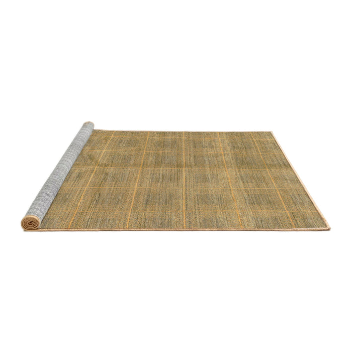 Sideview of Machine Washable Abstract Cinnamon Brown Rug, wshabs1492