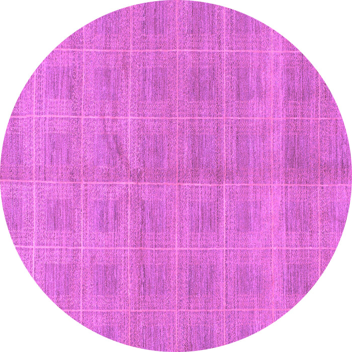 Round Checkered Purple Modern Rug, abs1492pur