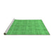 Sideview of Machine Washable Checkered Emerald Green Modern Area Rugs, wshabs1492emgrn