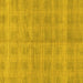 Square Machine Washable Checkered Yellow Modern Rug, wshabs1492yw