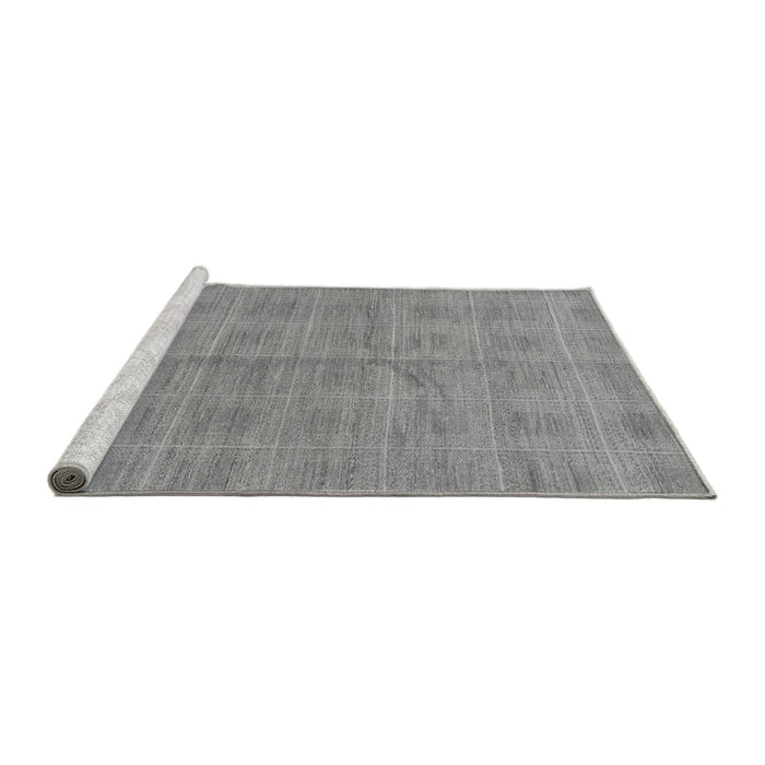 Sideview of Machine Washable Checkered Gray Modern Rug, wshabs1492gry