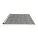 Sideview of Machine Washable Checkered Gray Modern Rug, wshabs1492gry