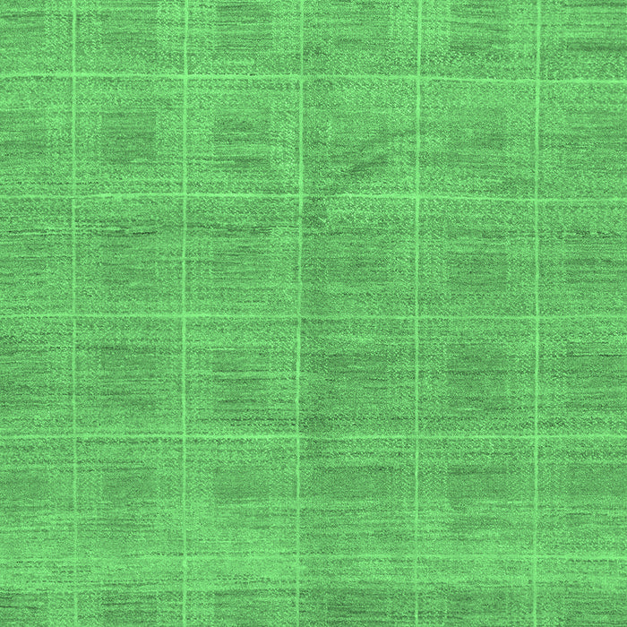 Machine Washable Checkered Emerald Green Modern Area Rugs, wshabs1492emgrn
