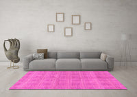 Machine Washable Checkered Pink Modern Rug, wshabs1492pnk