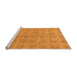 Sideview of Machine Washable Checkered Orange Modern Area Rugs, wshabs1492org