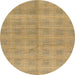 Round Abstract Cinnamon Brown Checkered Rug, abs1492