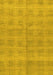 Machine Washable Checkered Yellow Modern Rug, wshabs1492yw