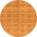 Round Machine Washable Checkered Orange Modern Area Rugs, wshabs1492org