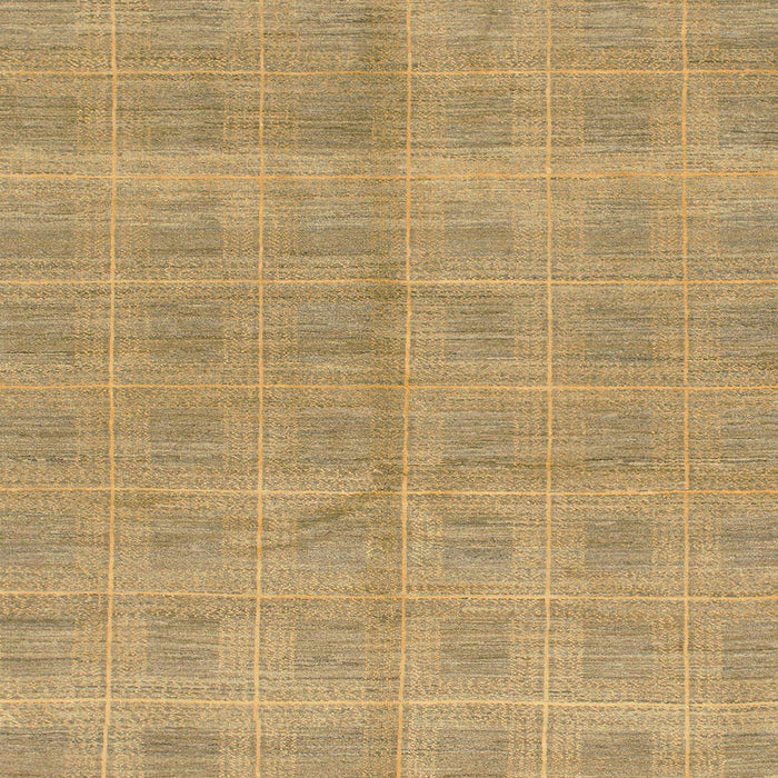 Square Abstract Cinnamon Brown Checkered Rug, abs1492